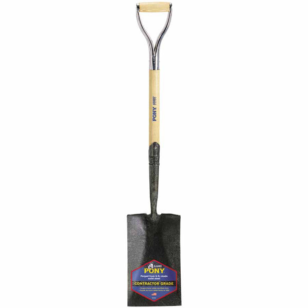 J-450 Series PONY Shovel, 7.5 in W x 12 in L Blade, 27 in L Armor D-Grip, White Ash, Garden Spade 027-1230200