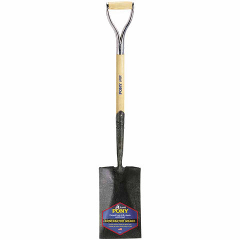 J-450 Series PONY Shovel, 7.5 in W x 12 in L Blade, 27 in L Armor D-Grip, White Ash, Garden Spade 027-1230200