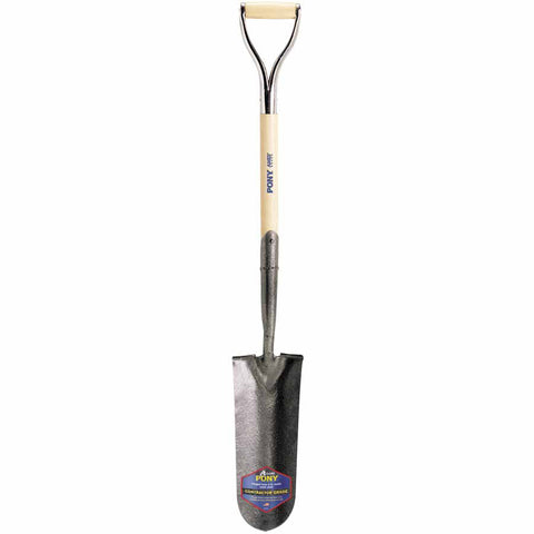 J-450 Series PONY Shovel, 5.5 in W x 14 in L Blade, 27 in L Armor D-Grip, White Ash, Drain Spade 027-1230700