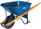 Steel Contractors Wheelbarrow, 6 cu ft, Flat-Free Smooth, B.B., Blue 027-M6FFBB