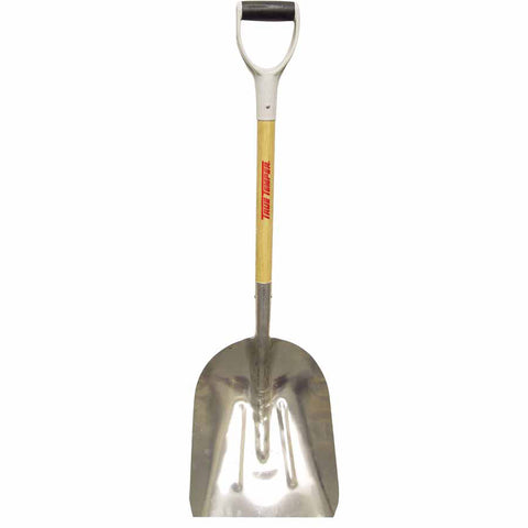Kodiak Aluminum Scoop with Cushion D-Grip, 18 in L x 14-3/4 in W blade, Square Point, 27 in White Ash Handle 027-1670900