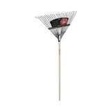 Steel Leaf Rake, 17 in W, 24 Tine, 54 in American Hardwood Handle 760-2911200