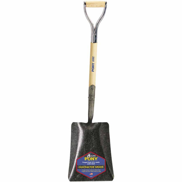 J-450 Series PONY Shovel, 9.75 in W x 12 in L Blade, 27 in L Armor D-Grip , White Ash, Transfer Shovel 027-1200900