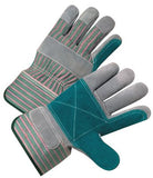 Leather Palm Glove,Canvas Back; Premium Select Shoulder Leather; Split Cowhide, Large,Pearl Gray 101-2300