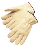 Standard Grain Pigskin Driver Gloves, Medium, Unlined, Tan 101-4900M