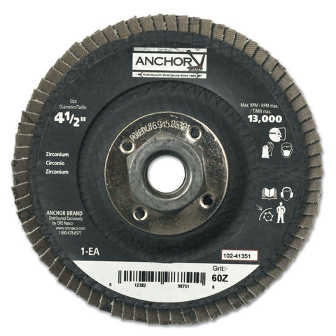 Abrasive Flap Discs, 4 1/2 in, 80 Grit, 7/8 in Arbor, 13,000 rpm 102-41346