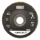 Abrasive High Density Flap Disc, 4-1/2 in Dia, 40 Grit, 7/8 in Arbor, 12,000 rpm 102-40373