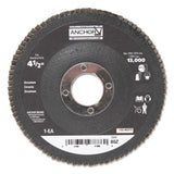Abrasive High Density Flap Discs, 4-1/2 in Dia, 80 Grit, 7/8 in Arbor, 12,000 rpm 102-40375