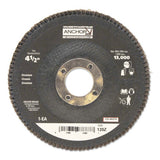 Abrasive High Density Flap Discs, 4 1/2 in Dia, 120 Grit, 7/8 in Arbor, Type 27 102-40376