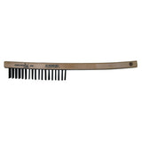 Hand Scratch Brush,10 in L, 4 x 16 Rows, Steel Bristles, Shoe Handle 102-BW-112