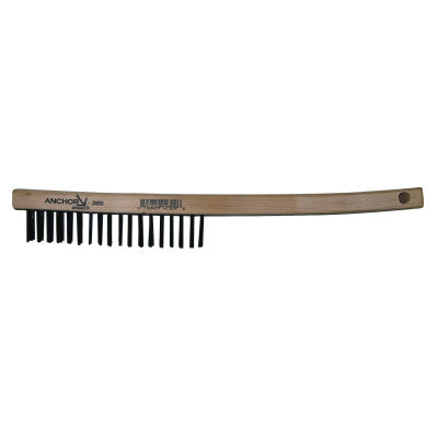 Hand Scratch Brush, 4 x 16 Rows, 0.012 in Stainless Steel Fill, Shoe Handle 102-BW-9112