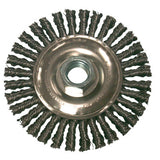 Stringer Bead Wheel Brushes, 6 in dia x 3/6 in W, 0.02 in, Stainless Steel 102-BW-862