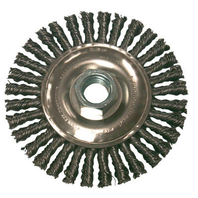 Stringer Bead Wheel Brushes, 6 in dia x 3/6 in W, 0.02 in, Stainless Steel 102-BW-862