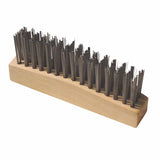 Chipping Hammer Brush, 4-5/8 in L, 3 X 15 Rows, Carbon Steel Bristles, Straight Wood Handle 102-A-19