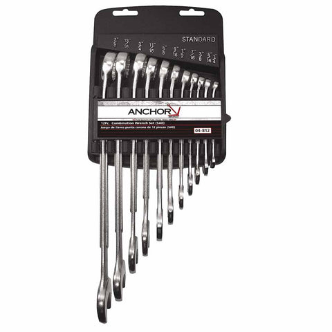 Combination Wrench Set, 11 Piece, 12 Points, SAE 103-04-812