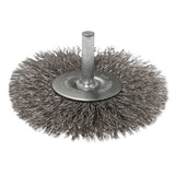 Crimped Wire Wheel Brushes, 3 in D, 0.014 in Stainless Steel Wire 102-BW-9220