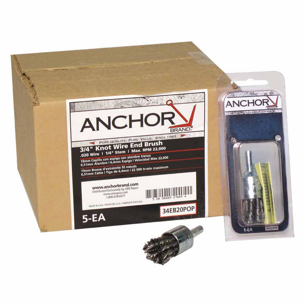 Crimped Wire End Brush, Carbon Steel, 3/4 in x 0.01 in 102-1EBA010
