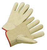 Standard Grain Cowhide Leather Driver Gloves, Large, Unlined, Tan 101-4015L