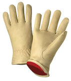 Standard Grain Cowhide Leather Driver Gloves, Medium, Unlined, Tan 101-4015M