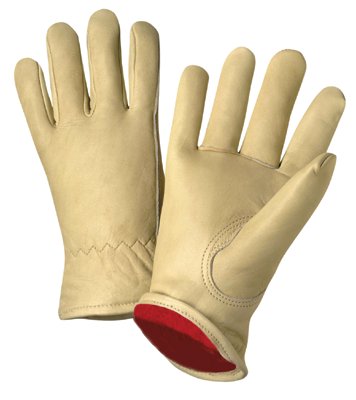 Standard Grain Cowhide Leather Driver Gloves, Medium, Unlined, Tan 101-4015M