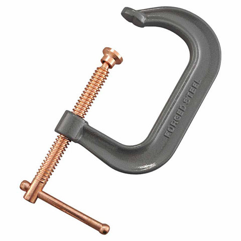 Drop Forged C-Clamp, Sliding Pin Handle, 3-1/4 in Throat Depth, 4 in L 102-404C