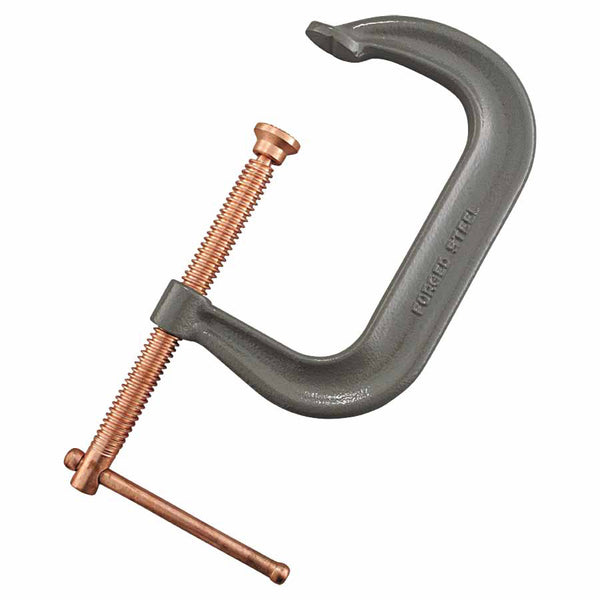 Drop Forged C-Clamp, Sliding Pin Handle, 4-1/8 in Throat Depth, 6 in L 102-406C