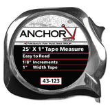Easy to Read Tape Measure, 1 in x 25 ft, Yellow 103-43-127