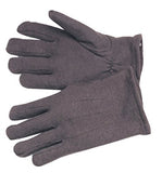 Heavy Weight Cottton Jersey Gloves with Red Jersey Liner, Large, Brown 101-1250
