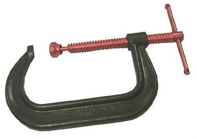 Drop Forged C-Clamp, Sliding Pin Handle, 6-5/16 in Throat Depth, 12 in L 102-412C