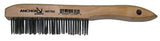 Hand Scratch Brush, 4 X 16 Rows, Stainless Steel Bristles, Shoe Wood Handle 102-387SS