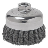 Heavy-Duty Knot-Style Cup Brushes, 4 in Dia., 0.025 in Carbon Steel Wire, Bulk 102-BW-441-BULK