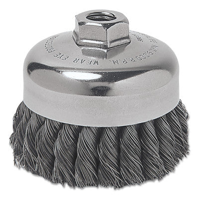Heavy-Duty Knot-Style Cup Brushes, 4 in Dia., 0.025 in Carbon Steel Wire, Bulk 102-BW-441-BULK