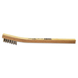 Inspection Brushes, 3 x 7 Rows, Stainless Steel Wire, Bent Wood Handle 102-BW-190C
