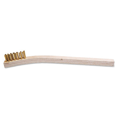 Inspection Brushes, 3 x 7 Rows, Brass, Bent Wood Handle 102-BW-205