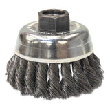 Knot-Style Cup Brushes, 2 3/4 in Dia., 0.014 in Stainless Steel, 5/8 in - 11 Arbor 102-BW-9420-BULK