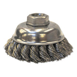 Knot-Style Cup Brushes, 3 1/2 in Dia., 0.023 in Stainless Steel Wire 102-BW-9426
