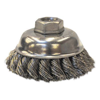 Knot-Style Cup Brushes, 3 1/2 in Dia., 0.023 in Stainless Steel Wire 102-BW-9426