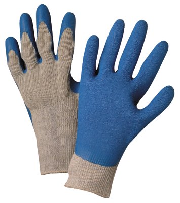 Latex Coated Gloves, Large, Blue/Gray 101-6030-L