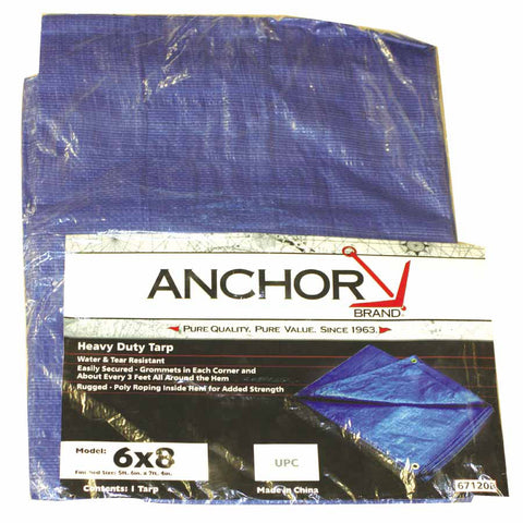 Multiple Use Tarp, 5 ft W x 7 ft L, Polyethylene, Blue 101-0507