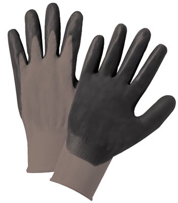Nitrile Coated Gloves, 2X-Large, Black/Gray 101-6020-XXL