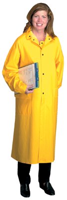 48 in Raincoat with Detachable Hood, 0.35 mm, PVC over Polyester, Yellow, 3X-Large 101-9010-3XL