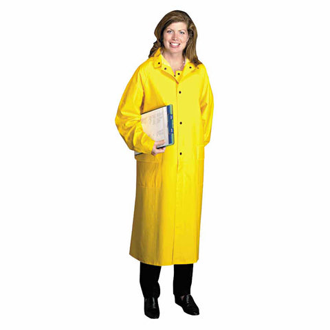 48 in Raincoat with Detachable Hood, 0.35 mm, PVC over Polyester, Yellow, X-Large 101-9010-XL