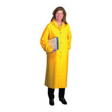 48 in Raincoat with Detachable Hood, 0.35 mm, PVC over Polyester, Yellow, Large 101-9010-L