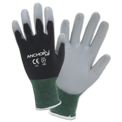 PU Palm Coated Gloves, X-Small, Black/Gray 101-6080-XS