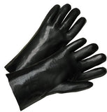 PVC Coated Gloves, Standard Smooth Grip, Cotton-Knit Interlock Lining, 12 in, Large, Black 101-7005