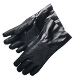 PVC-Coated Jersey-Lined Gloves, Rough Grip, 12 in, Large, Black 101-7300