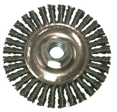 Stringer Bead Wheel Brushes, 7 in D x 3/6 in W, 0.02 in, Stainless Steel 102-7S58S