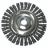 Stringer Bead Wheel Brush, 4 in D x 4 in W, 0.02 Carbon Steel Wire, Clamshell Pk 102-R4S58