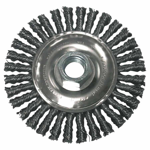Stringer Bead Wheel Brush, 4 in D x 4 in W, 0.02 Carbon Steel Wire, Clamshell Pk 102-R4S58