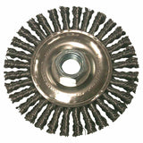 Stringer Bead Wheel Brush, 4 in D x 4 in W, 0.02in Stainless Steel, Clamshell Pk 102-R4S58S